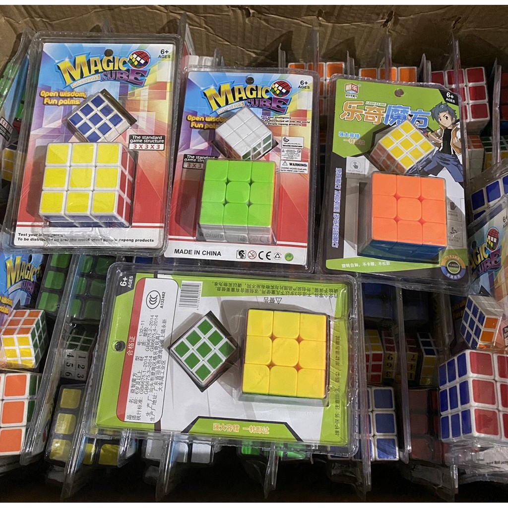 Vỉ đồ chơi Rubik Magic Cube trơn 3 hàng 3x3 bằng nhựa