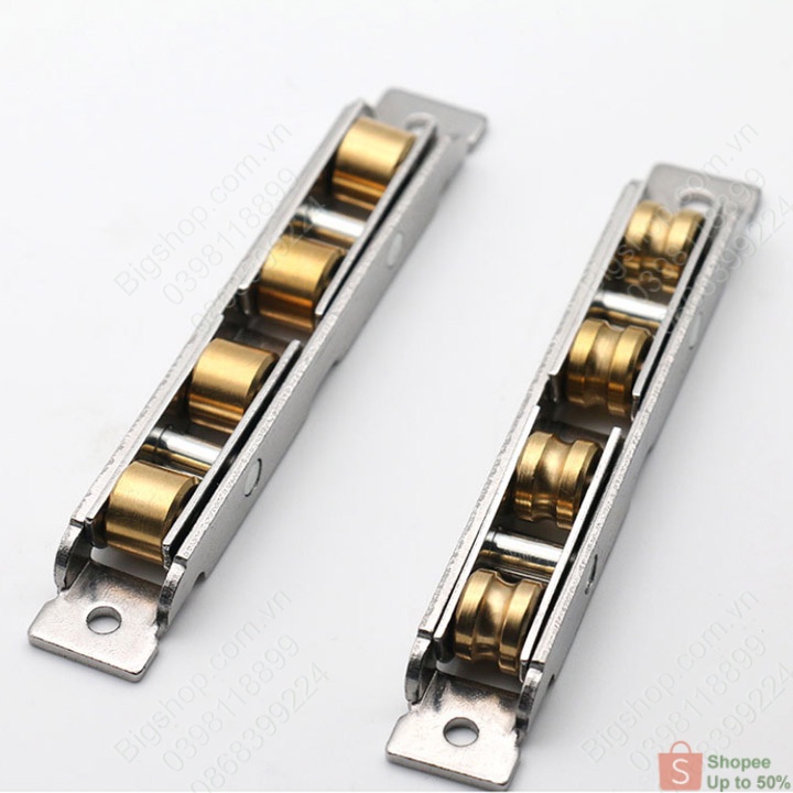 01 Bánh xe 4 Puly cho cửa trượt-cửa lùa bằng inox không gỉ rộng 16mm, dùng cho cửa lùa nhựa, nhôm, thép, gỗ