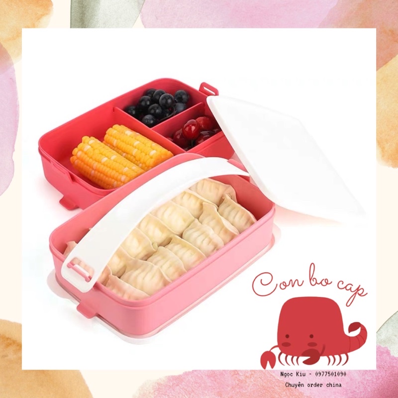 Set 2 Hộp Cơm Chia Ngăn Click To Go 900ml/hộp Chính Hãng Tupperware - Phù Hợp Cho Dân Văn Phòng
