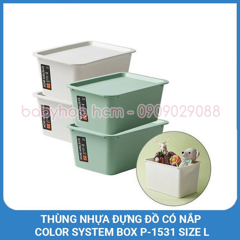 Thùng nhựa đựng đồ có nắp Lock&amp;Lock COLOR SYSTEM BOX P-1531 Size L [20L] P-1530 Size m [7L] Hàng P&amp;Q