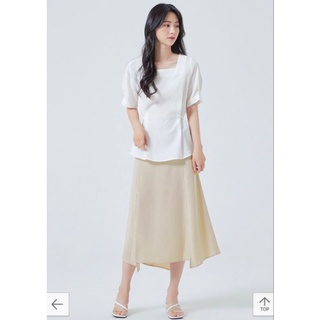 Chân váy midi xẻ tà 2 bên vát xéo