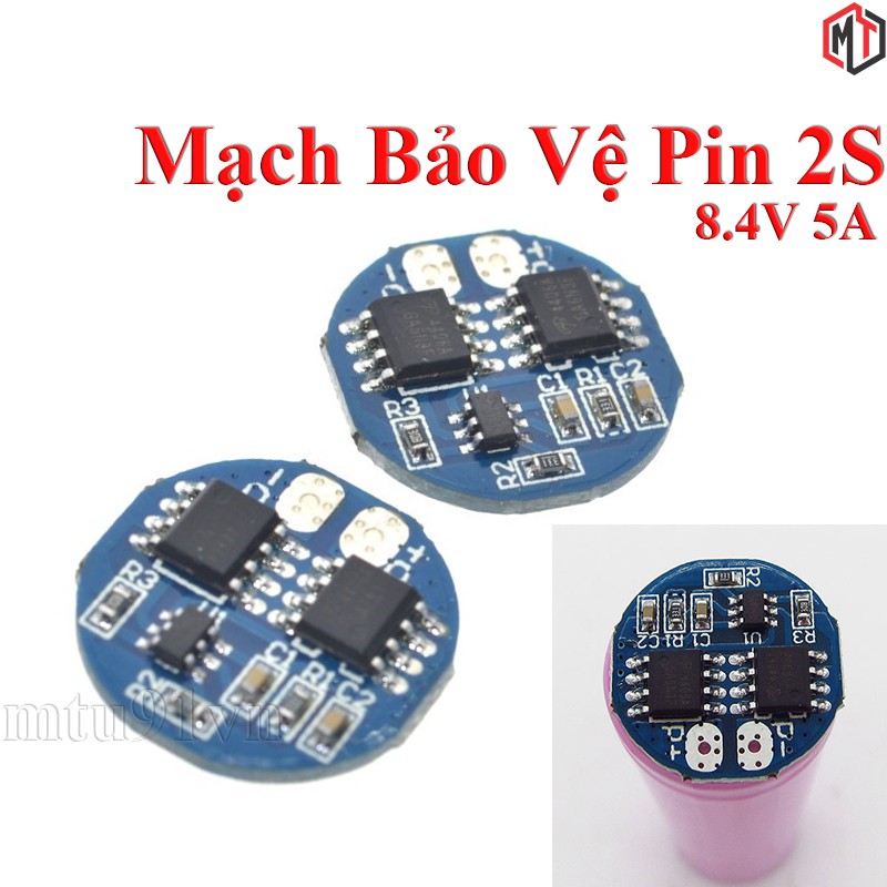 Mạch sạc pin 2S 7.4V~8.4V 5A có bảo vệ - board tròn - HX-2S-A2