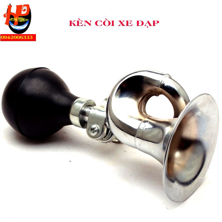 Còi kèn xe đạp thể thao Phù hợp với tất cả các loại xe đạp màu sắc bạc + đen Chất liệu: hợp kim nhôm