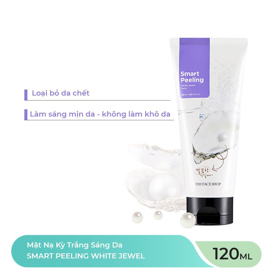 Tẩy Tế Bào Chết Ngọc Trai Smart White Jewel Peeling The Face Shop 150Ml, Tẩy Da Chết, Mặt Nạ Kỳ Trắng Sáng Da Chính Hãng