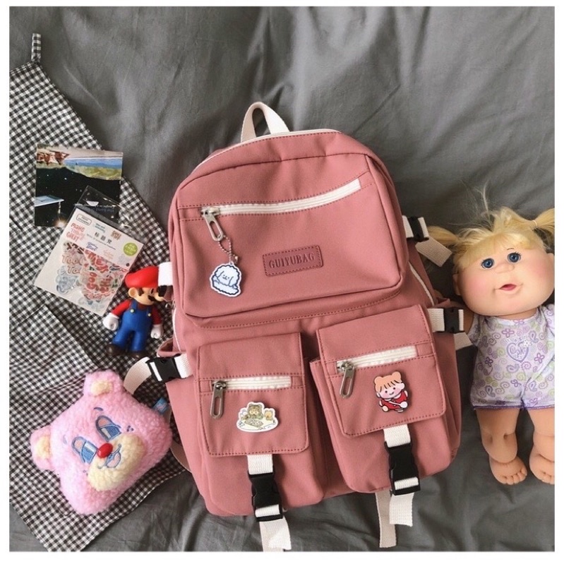 Balo thời trang 💥HOT TREND💥 Cặp Ulzzang logo 2 túi hộp GUIYUBAN thiết kế năng động trẻ trung