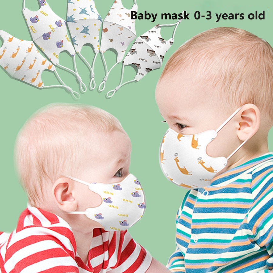 Set 10 Khẩu Trang 3D Sử Dụng Một Lần Dành Cho Trẻ Em 1 Tuổi Từ 0-3 Tuổi 000 Tuổi