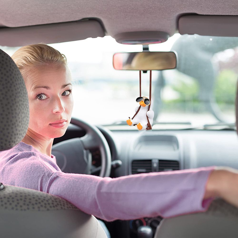 Phụ kiện treo trang trí xe hơi hình chú vịt dễ thương ngộ nghĩnh