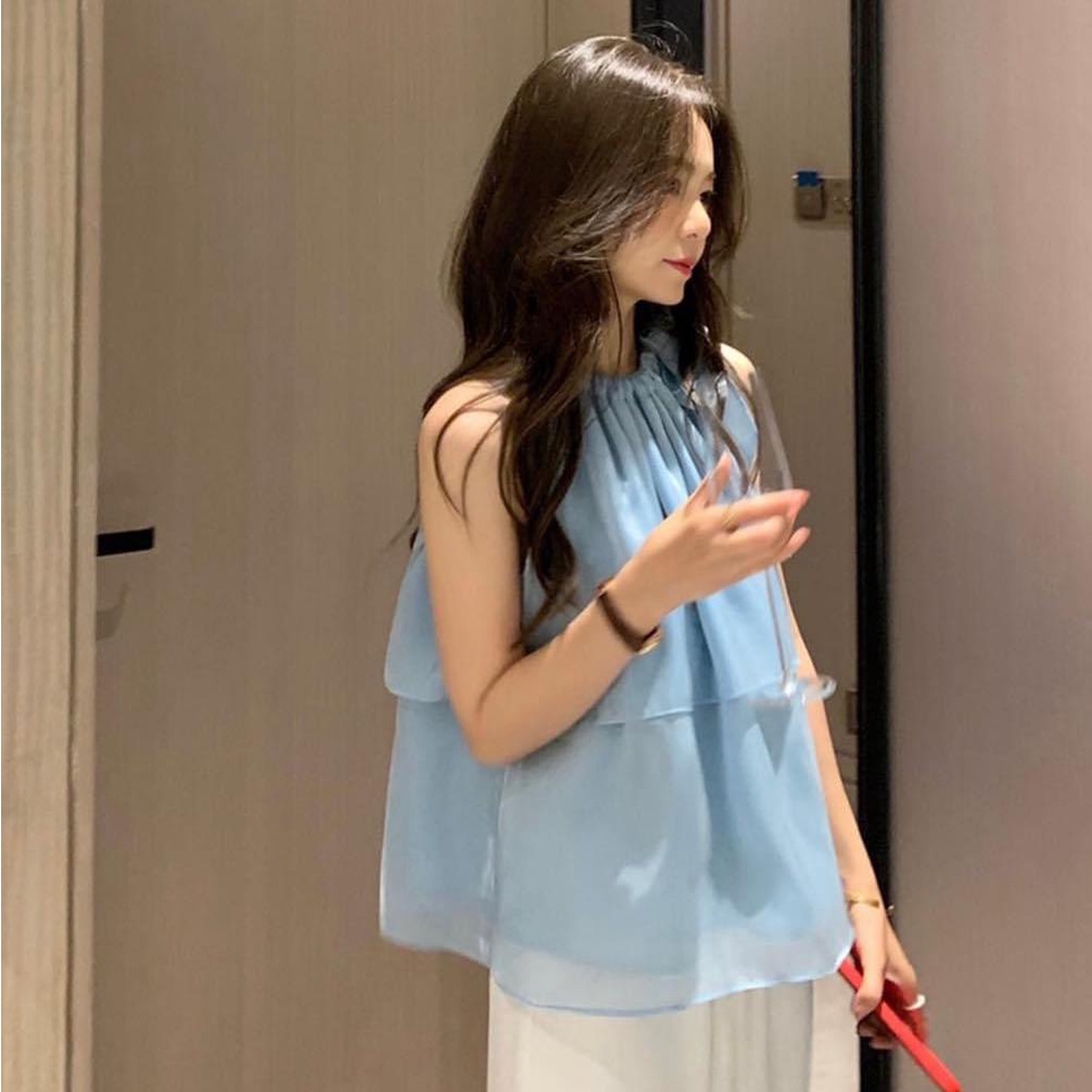 Áo voan yếm thắt nơ Fmstyle shop Áo yếm voan tầng tiểu thư phong cách hàn quốc 204240076
