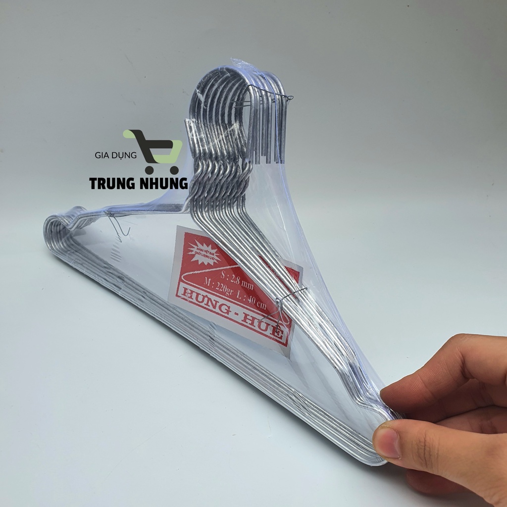 Móc nhôm treo quần áo Hưng-Huê (set 10 chiếc)