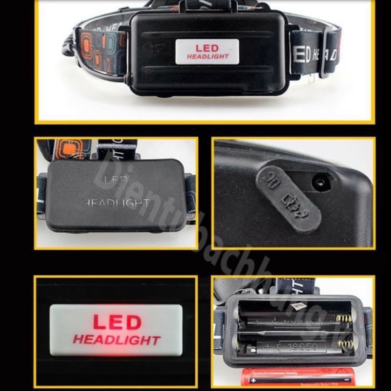 ĐÈN PIN ♥️FREESHIP♥️ Đèn Pin Đội Đầu 3 Bóng Led T6- Siêu Sáng,