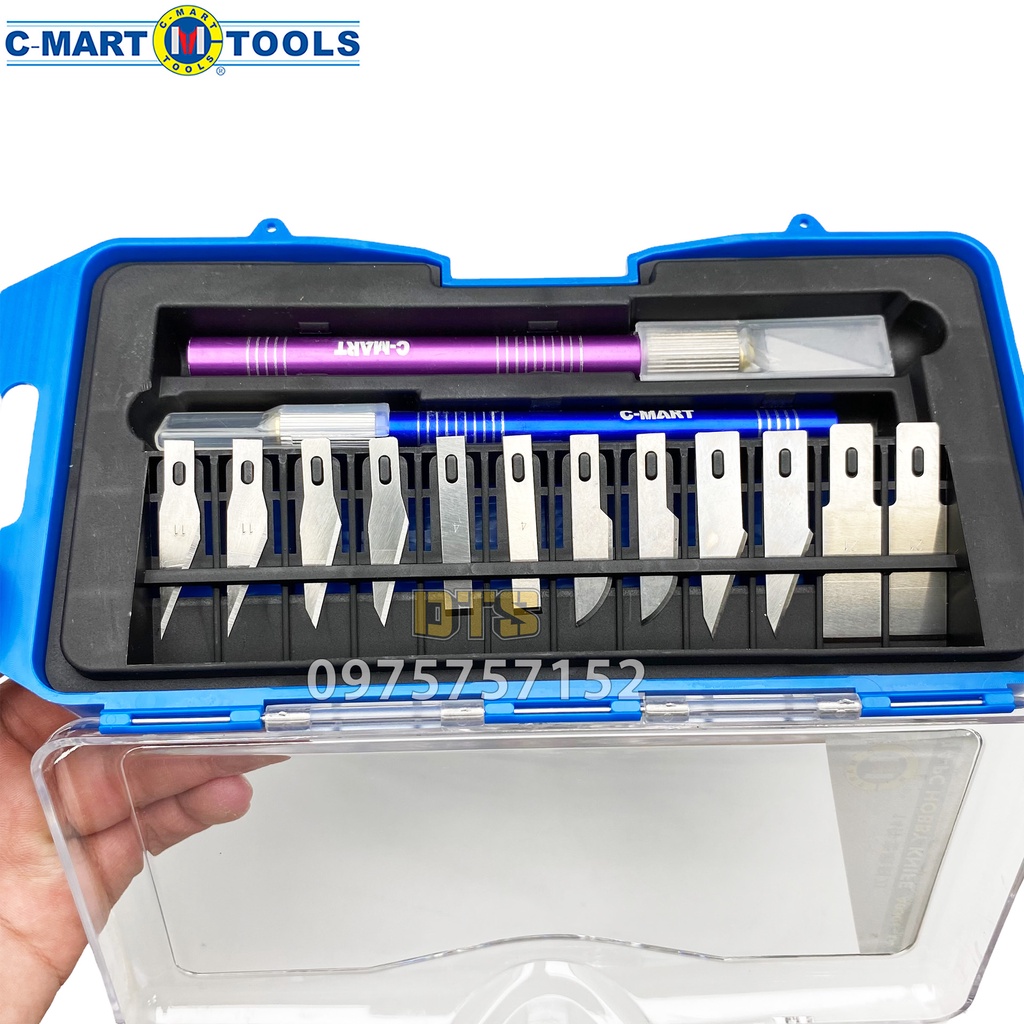Bộ dao đa năng C-Mart A0301 14 chi tiết, Bộ dao điêu khắc, chạm, trổ, tách, ghép