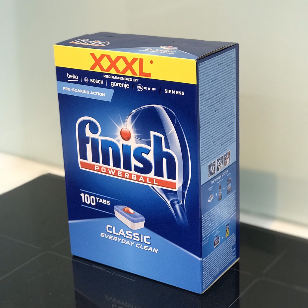 Viên rửa bát Finish Classic hộp 100 viên [Hàng Đức]