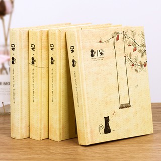 Z0393 (dày Nặng 350g) Sổ Bìa Cứng Mèo Ngơ Dễ Thương, Sổ Dày Trang In Hình, Nhật Kí Lưu Bút Bullet Journal Bukao