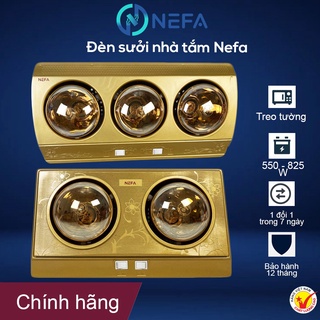 Đèn sưởi nhà tắm 3 bóng Nefa NFS68-3, Bảo hành 24 tháng, Hàng chính hãng Việt Nam