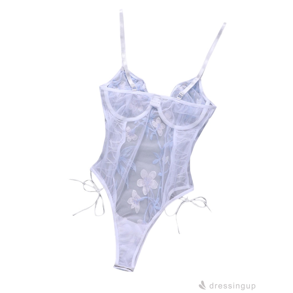 Áo liền quần vải ren thêu họa tiết thời trang quyến rũ cho nữ