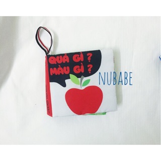 Sách vải song ngữ Pipo kích thích thị giác - Quyển 1 - Quả gì? Màu gì?🍎