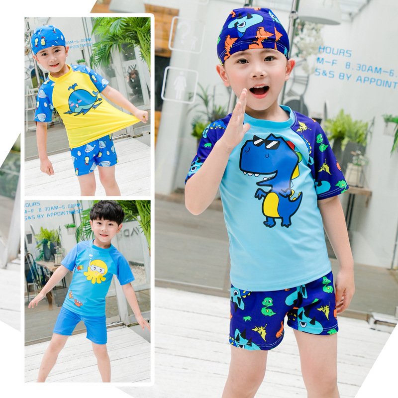 Bộ Đồ Bơi Trẻ Em Sportkids Danh Cho Bé Trai In Hình Dễ Thương Vải Co Giãn Thoáng Mát