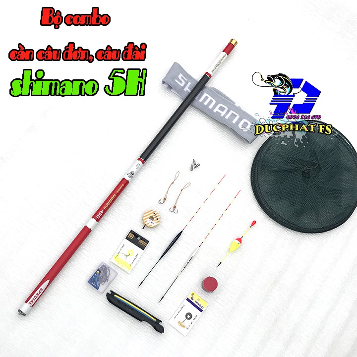 Bộ Cần Câu Tay Shimano DAIWA, 5h đọt đầu đặc nhấc tĩnh 1,5kg + Giỏ + Phụ Kiện