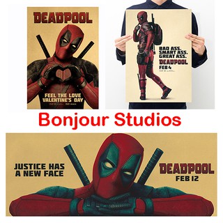 Poster phim Deadpool phong cách cổ điển trang trí tường phòng ngủ , làm quà tặng ý nghĩa