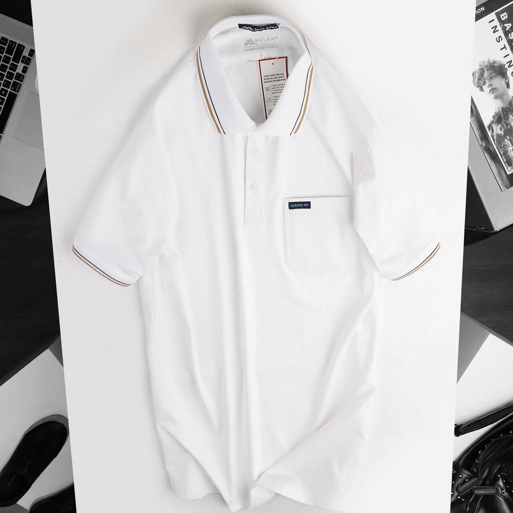 Áo thun POLO cá sấu nam trơn nhiều màu basic MELAN trung niên ngắn tay vải cotton cao cấp ngắn tay sang trọng