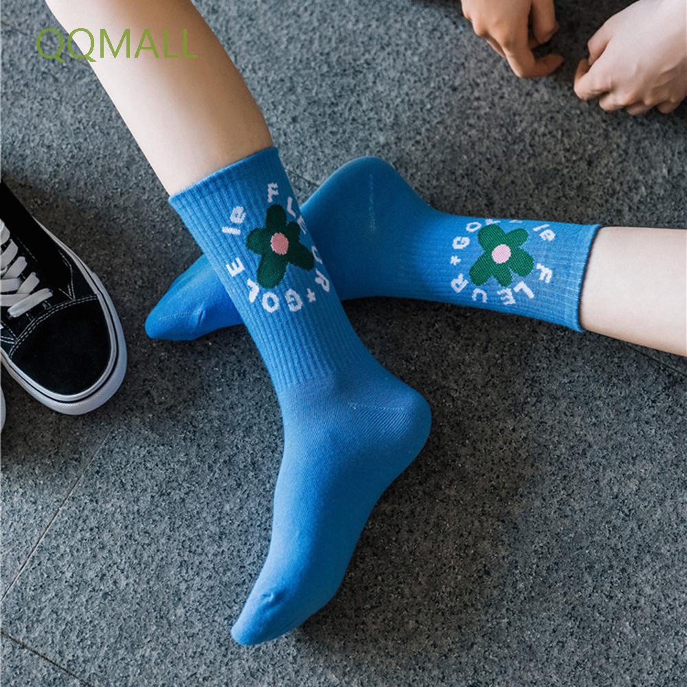 Vớ Thể Thao Cổ Cao In Họa Tiết Hoa Cổ Điển Cho Nữ