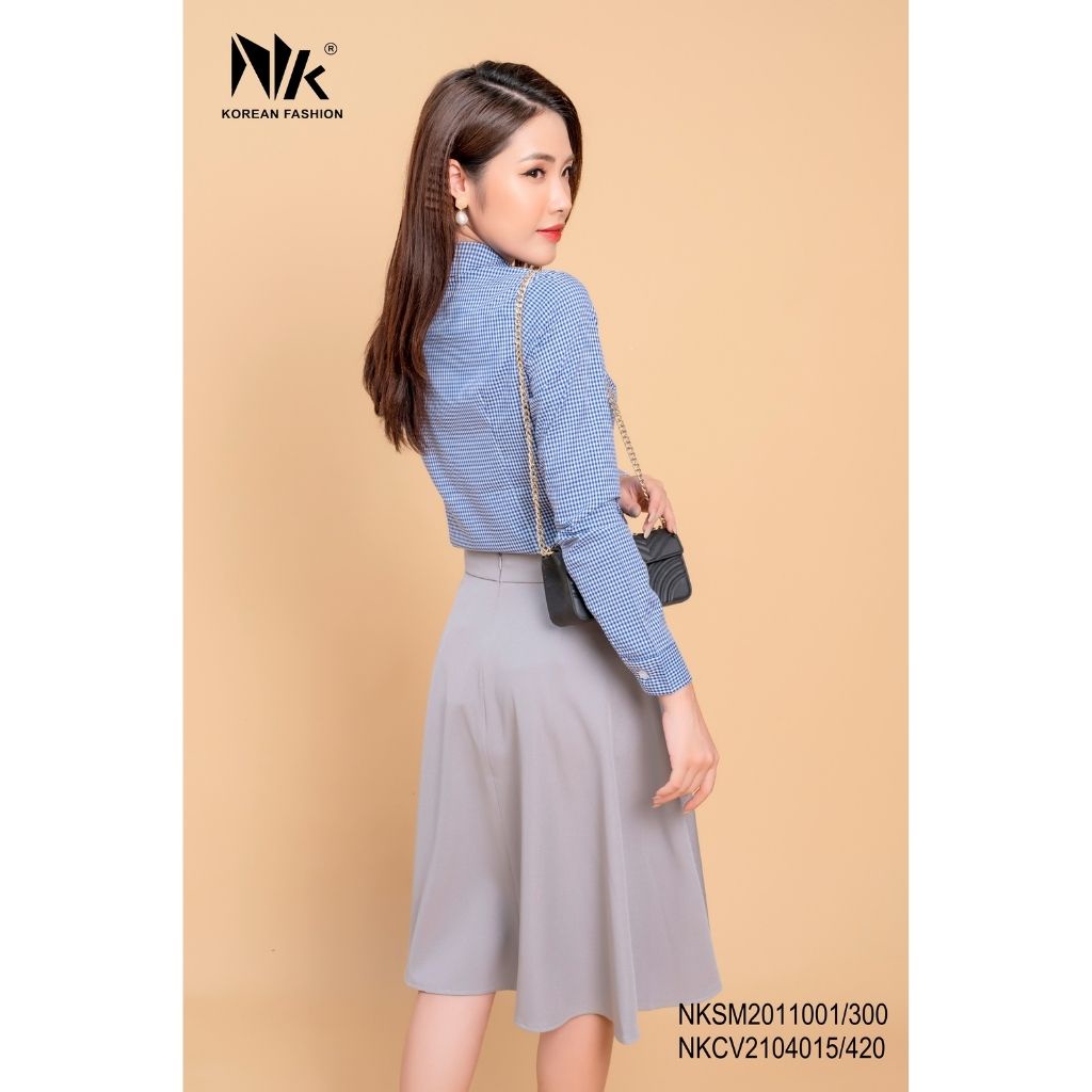 Chân Váy Thiết Kế Công Sở NK FASHION Dáng Xoè Cạp Cao, Màu Sắc Nhã Nhặn, Chất Liệu Nhập Hàn Cao Cấp NKCV2104015
