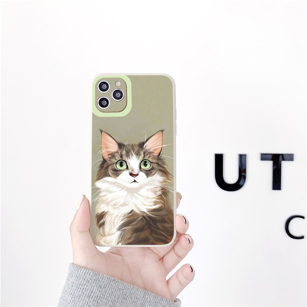 Ốp Điện Thoại iphone ốp vuông Mèo tinh ranh iPhone 12 8plus x 11promax 7plus 8 6 6Plus 7Plus X Xs Max 13 Promax tr258