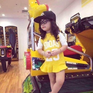 Váy đầm suông xuất dư bé gái thun cotton tay dài thể thao bé từ 8kg - 30 kg