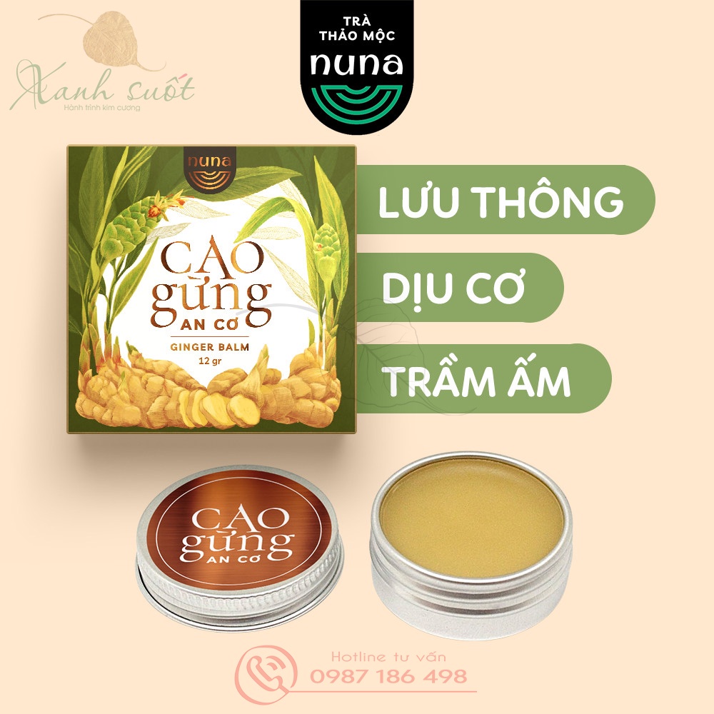 [Nuna] Cao Gừng &amp; Dầu Gừng- Làm Mềm Cơ, Ấm Sâu, Thư Giãn Và Chống Nôn- Ginge Balm