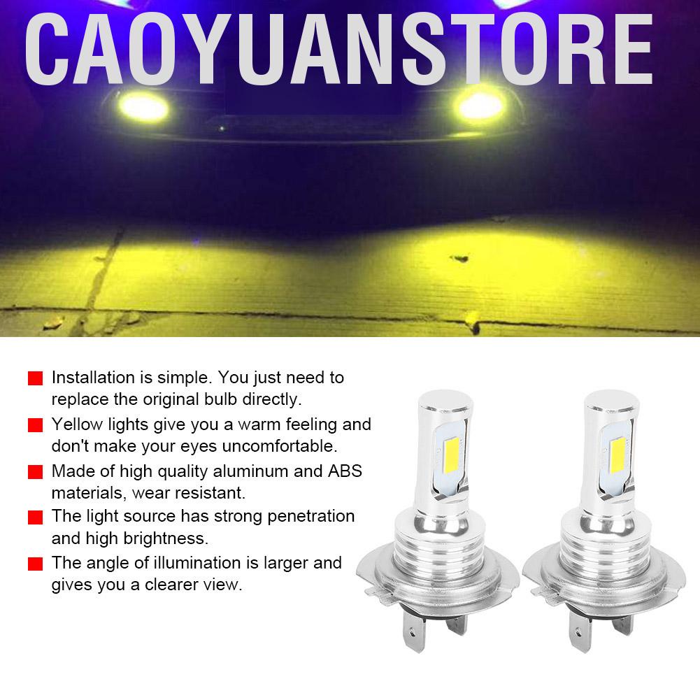 Bộ 2 đèn lED H7 80W 8000K với ánh sáng màu vàng 12-24V