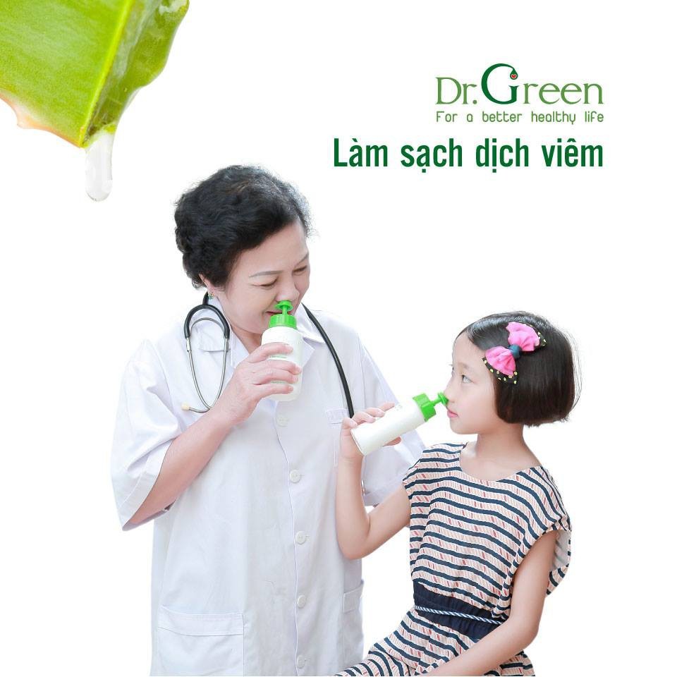 ( hàng công ty) OMBO 1 BÌNH RỬA MŨI DR.GREEN+10 GÓI HỖN HỢP PHA DUNG DỊCH RỬA MŨI freeship- có video hướng dẫn sử dụng