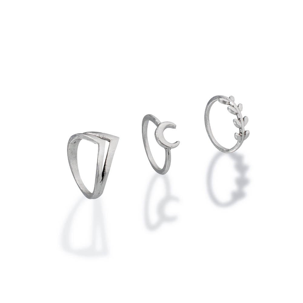 Set 7 Nhẫn Bạc Phong Cách Punk Rock Dành Cho Nữ