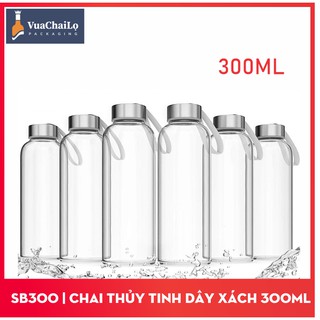 SET 05 Chai Thủy Tinh Đựng Nước Có Dây Xách  300ml