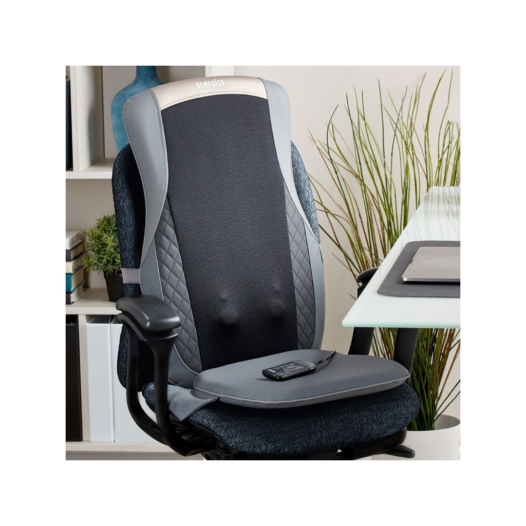 Đệm ghế massage Shiatsu 3D kèm nhiệt công nghệ pin sạc dùng được trên ô tô Homedics MCS-624HJ