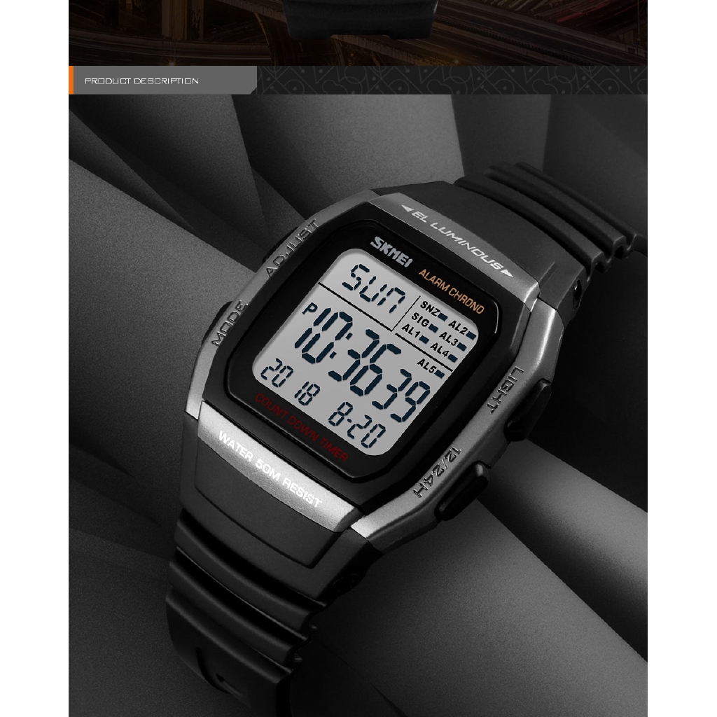 Đồng hồ điện tử Skmei 1278 chống thấm nước thời trang cho nam | BigBuy360 - bigbuy360.vn
