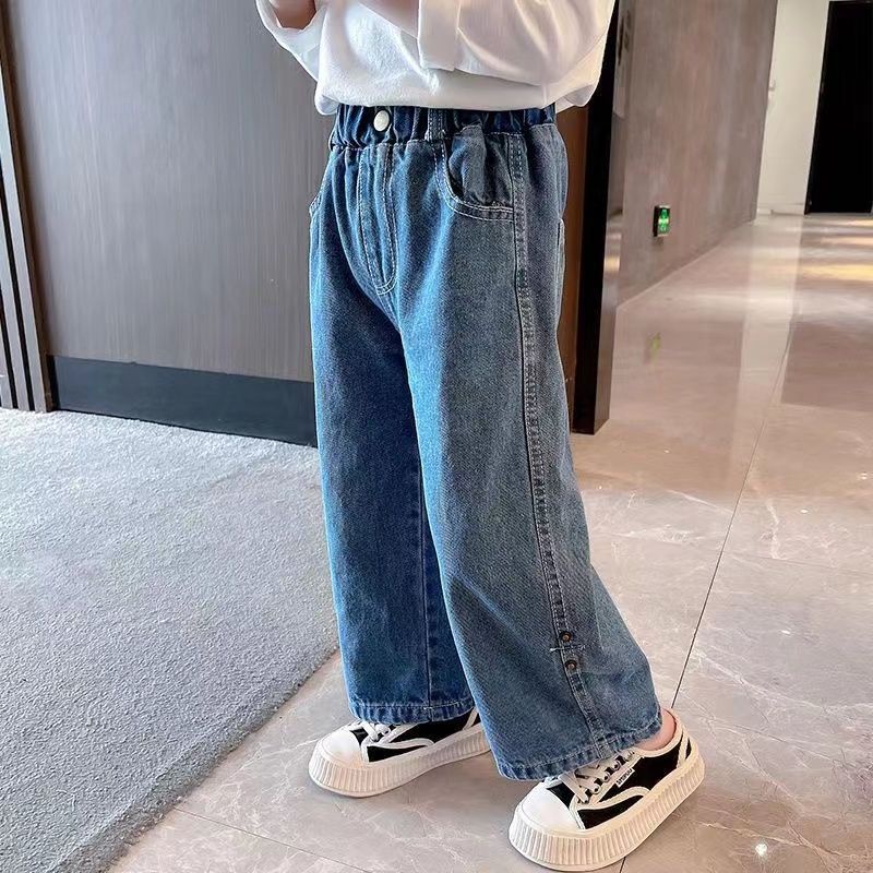 Quần jean dài IQ Angel ống đứng phong cách Hàn Quốc thời trang mùa xuân xinh xắn cho bé gái