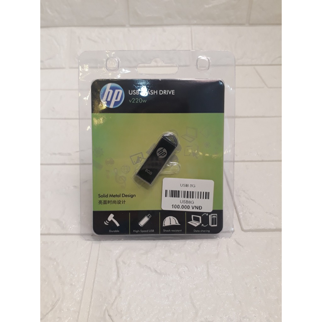 USB Hp FLASH DRIVE v220w(8GB) - Khả năng chống thấm nước - Kiểu dáng nhỏ gọn