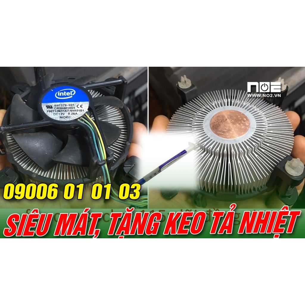 Quạt chíp tản nhiệt Cpu intel lõi đồng cũ gắn cpu socket 1150,1151,1155,115x Hàng bóc máy nguyên zin theo cpu