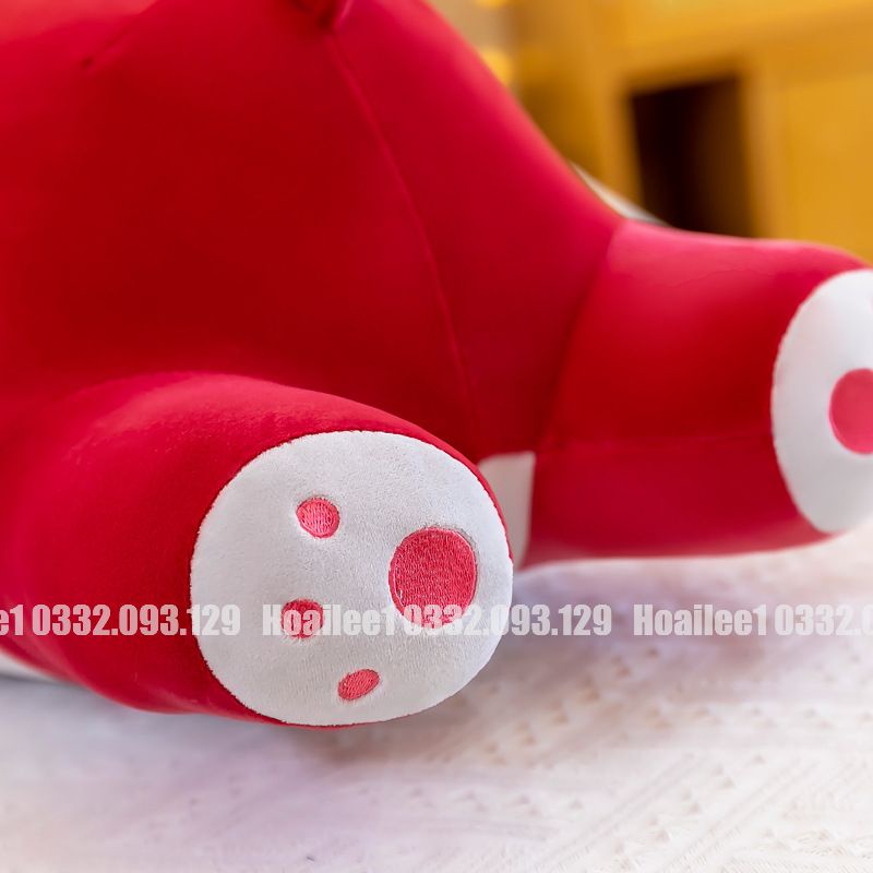 Gối Ôm Gấu Bông LOTSO Đỏ Gối Ôm Hình Thú Đáng Yêu Mập Mạp Dễ Thương Kích Thước 70cm 90cm 110cm 130cm