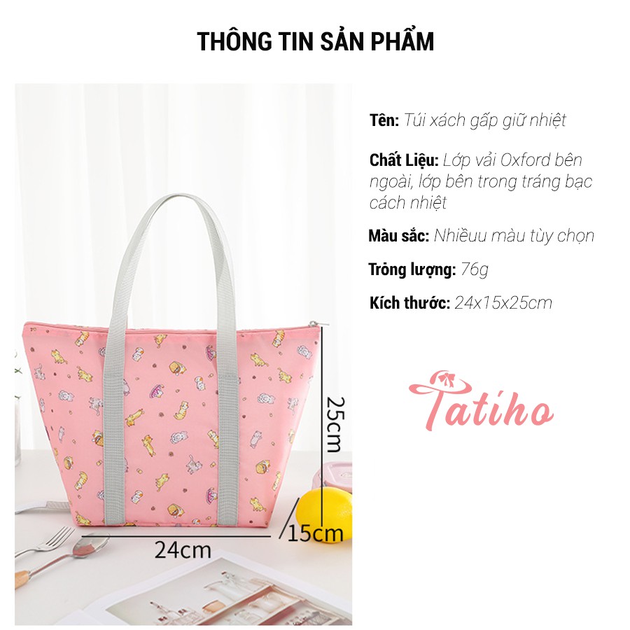 [Hàng Xịn, Giá Tốt] Túi Giữ Nhiệt Đựng Cơm Cao Cấp Chống Nước Vải Oxford 1000D 24x14x25cm - Lunch Bag - Mã TG005