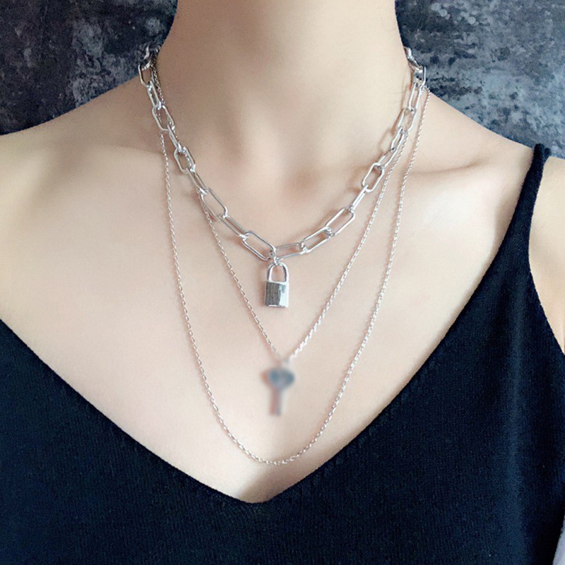 Vòng Cổ Mặt Ổ Khóa Đơn Giản Thời Trang Cho Nữ
