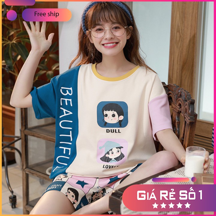 Bộ Mặc Nhà, Bộ Ngủ Cotton - Cá Tính, Phong Cách Hàn Quốc - Hàng Hót Mã A175 | BigBuy360 - bigbuy360.vn