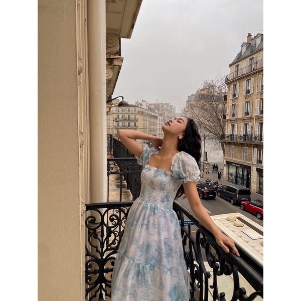 Váy Elise voan tơ xước mềm mại