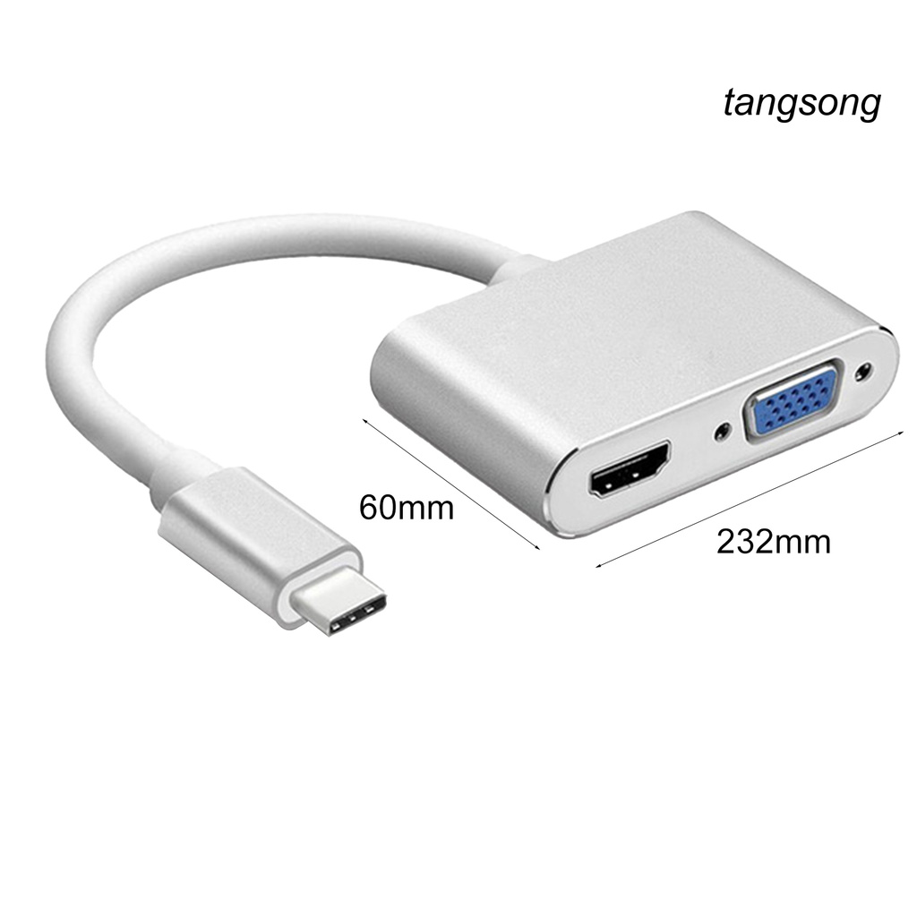 Đế Chuyển Đổi Usb C Sang Vga Hdmi-Compatible 2 Trong 1 Cho Máy Tính