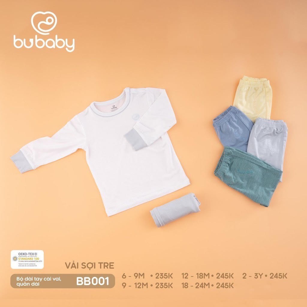 Bộ quần áo dài tay cài vai _ BUBABY