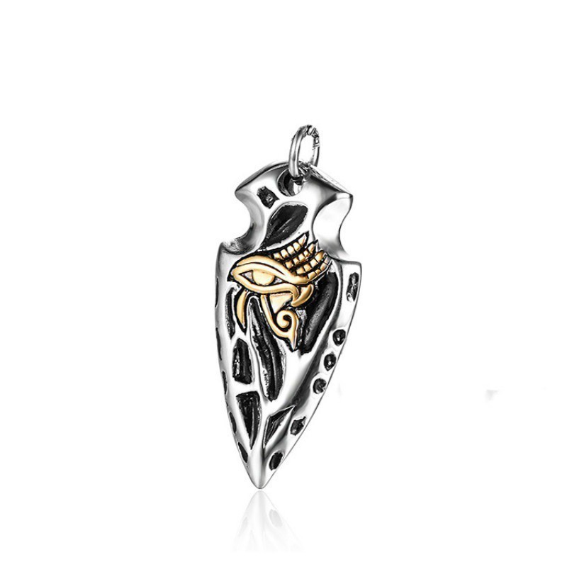 Mặt dây giáo bằng thép không gỉ - Vòng cổ Amulet Ai Cập cổ đại của mắt Horus