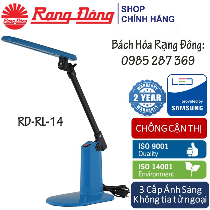 Đèn Bàn (Đèn Học) LED Rạng Đông Cao Cấp 5W, Góc Chiếu Rộng, Siêu Sáng RL-14