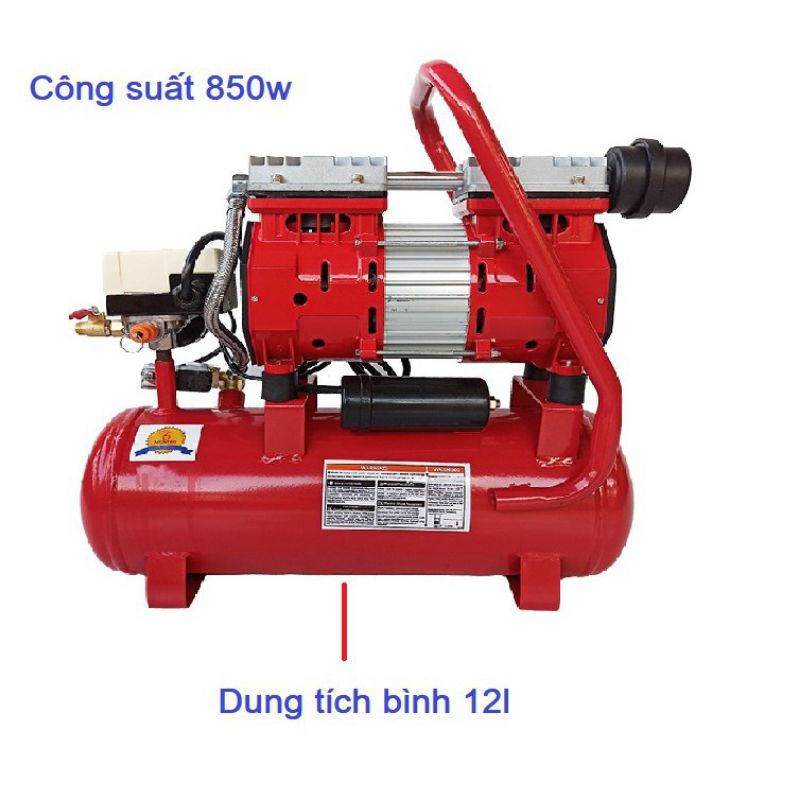 máy nén khí mini panda PA 800/12 lõi đồng 100%.máy nén khí không dầu . Bình 12lít .công xuất 850kw . chạy siêu êm