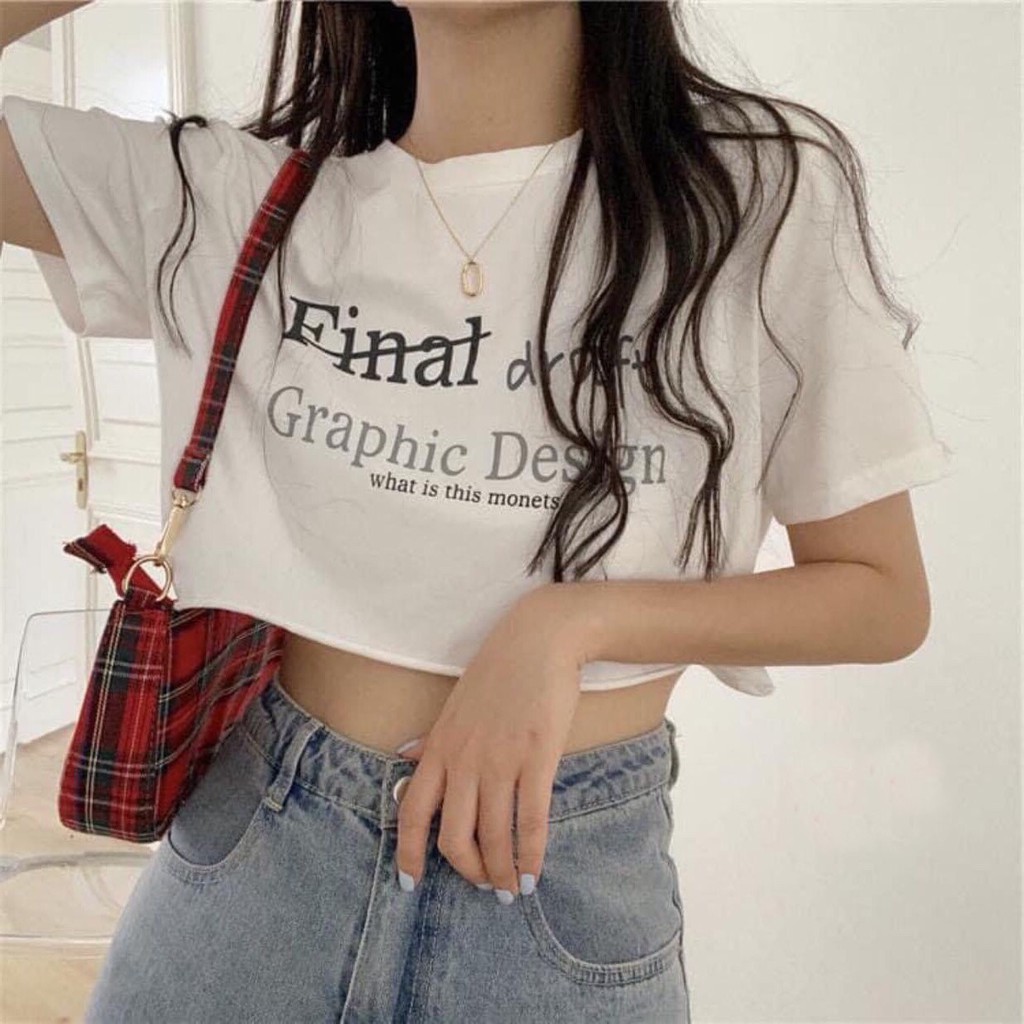 Áo Croptop (crt) nữ cổ tròn 🦋FREESHIP🦋 in chữ, chất đẹp (Có ảnh và video thật) | BigBuy360 - bigbuy360.vn