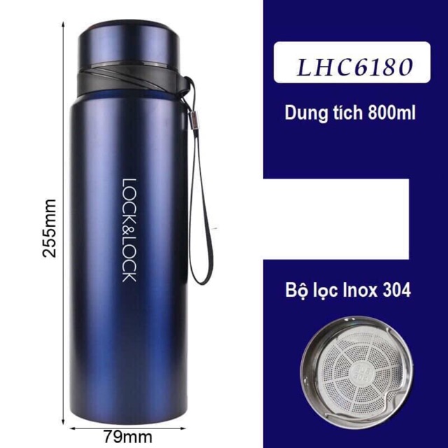 BÌNH GIỮ NHIỆT THÉP KHÔNG GỈ VACUUM BOTTLE 800ML LOCK&LOCK-LHC6180FU